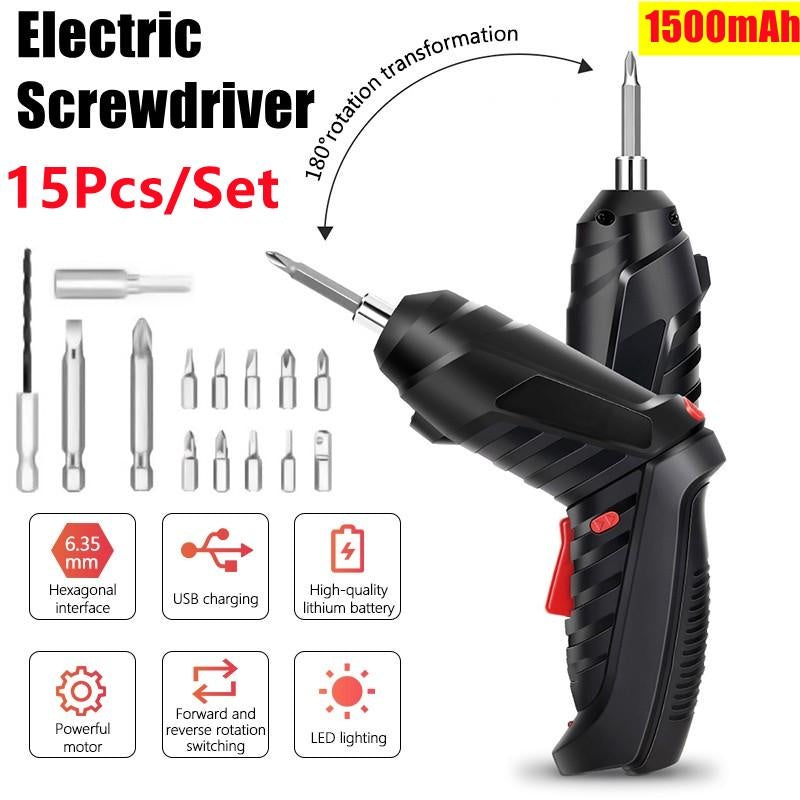 47 pcs Cordless Electric Screwdriver Drill 3.6V Rechargeable Pemutar Skru Machine Tools Screw Driver