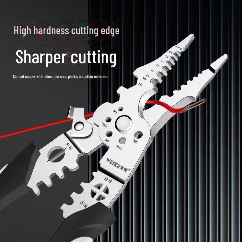16 in 1 Electrician Pliers Multifunctional Needle Nose Pliers for Wire Stripping Cable Cutters Terminal Crimping Hand Tools