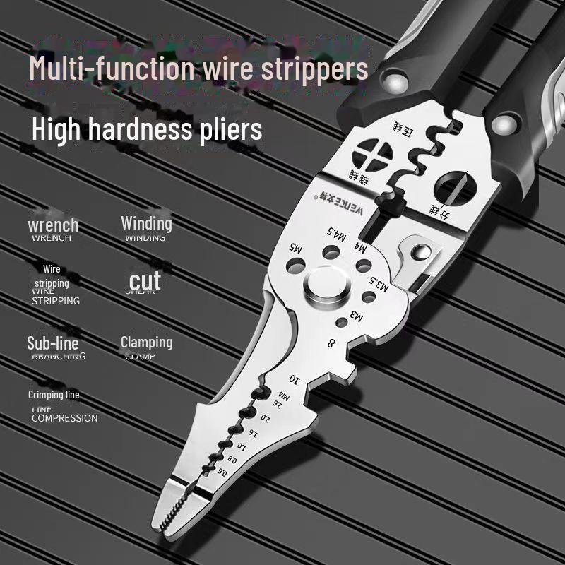 16 in 1 Electrician Pliers Multifunctional Needle Nose Pliers for Wire Stripping Cable Cutters Terminal Crimping Hand Tools