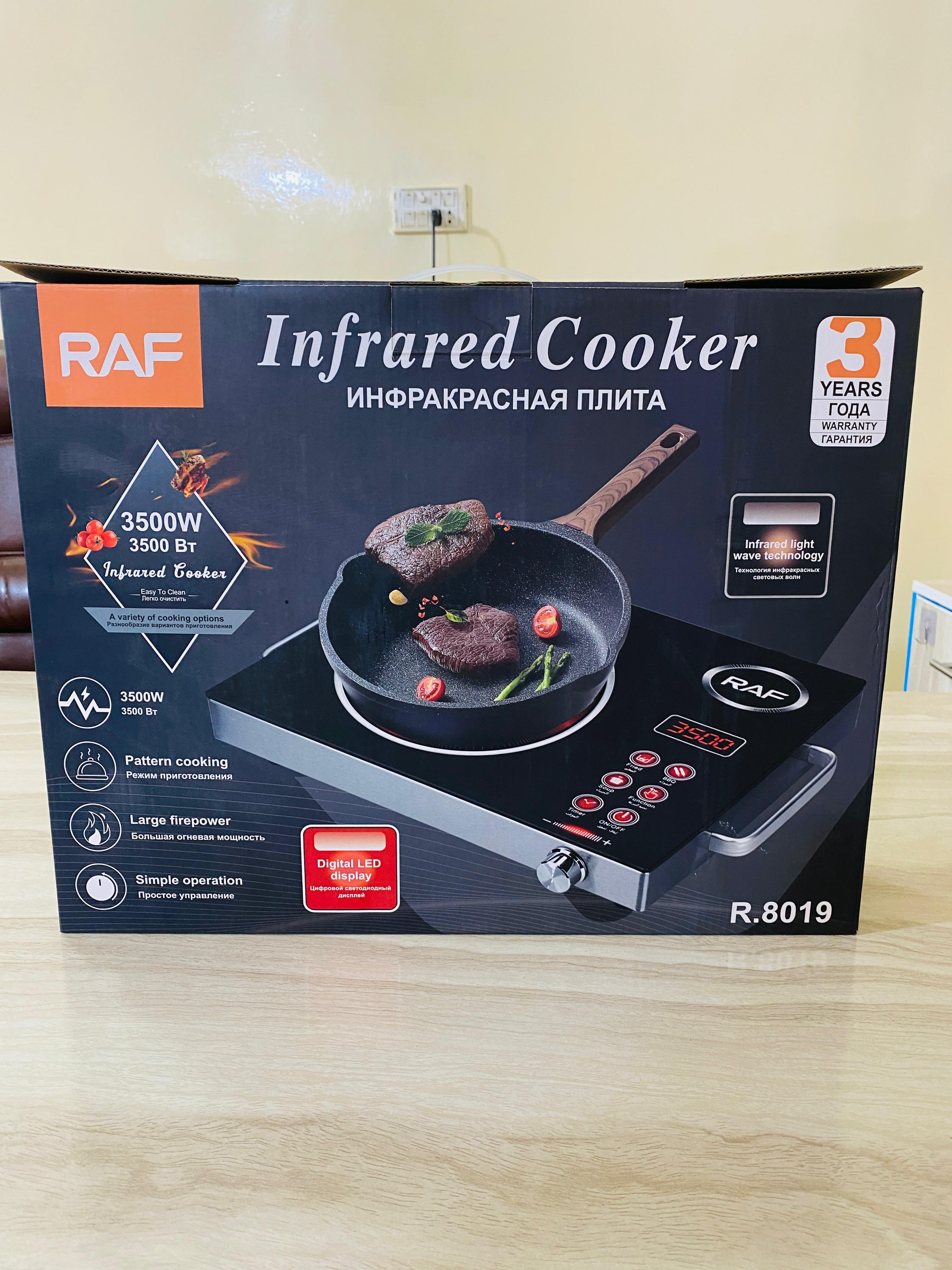 RAF Infrared Cooker black & Hot Plate & Electric Stove with Large Fire Power – 3500w