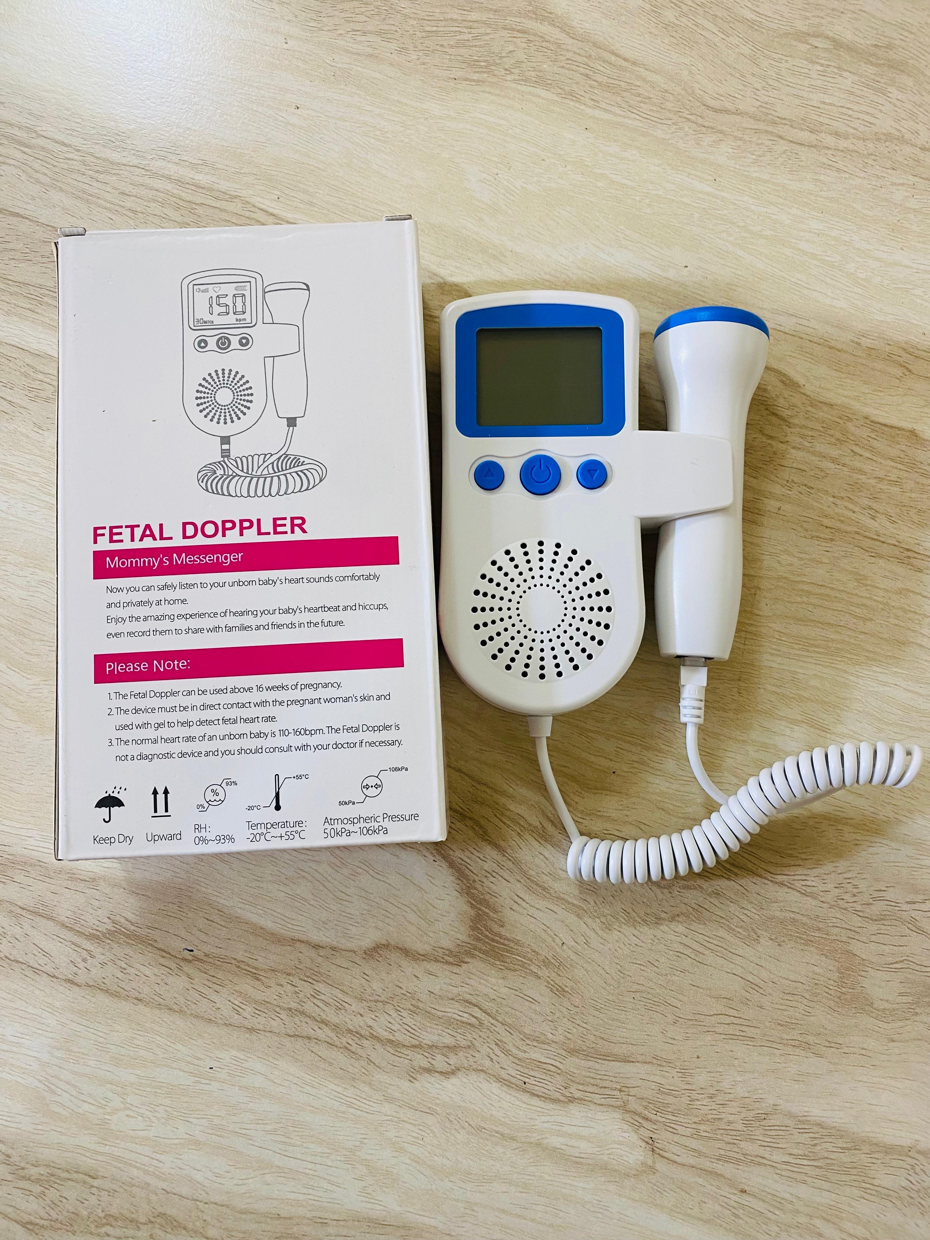 Fetal Doppler Heart Rate Monitor For Home Sonar Pregnancy Baby Heartbeat Meter No Radiation 3.0MHz LCD Display