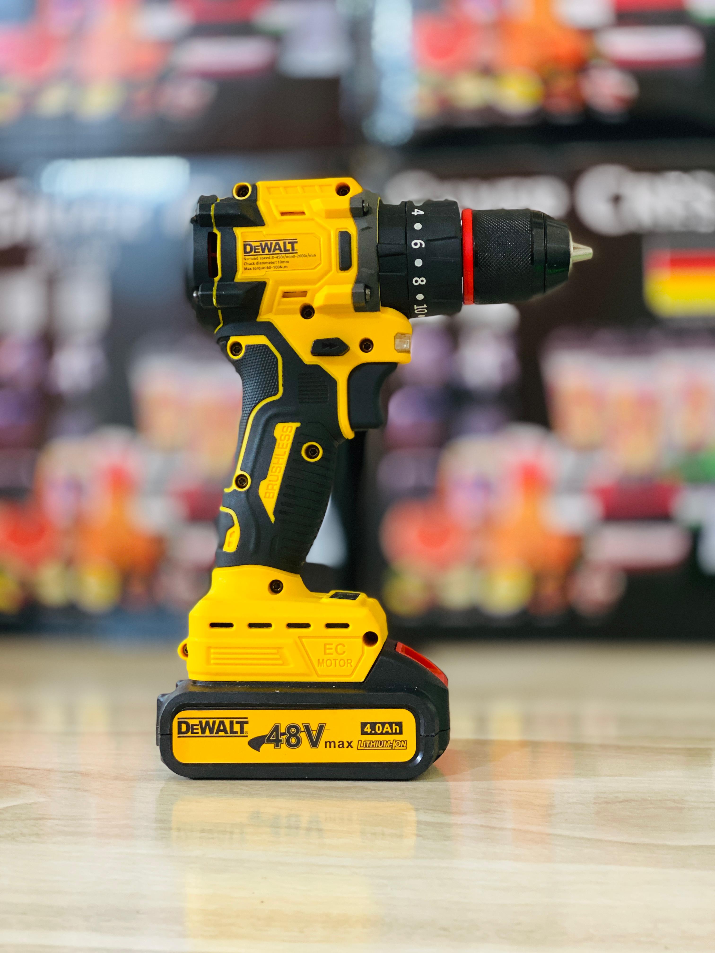 100% Original BRUSHLESS DEWALT 36V XR  Drill Machine – Dual Battery & Full Toolkit