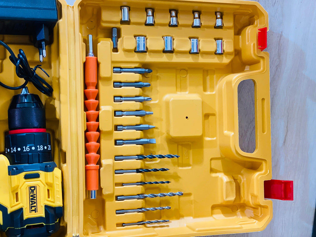 100% Original BRUSHLESS DEWALT 36V XR  Drill Machine – Dual Battery & Full Toolkit
