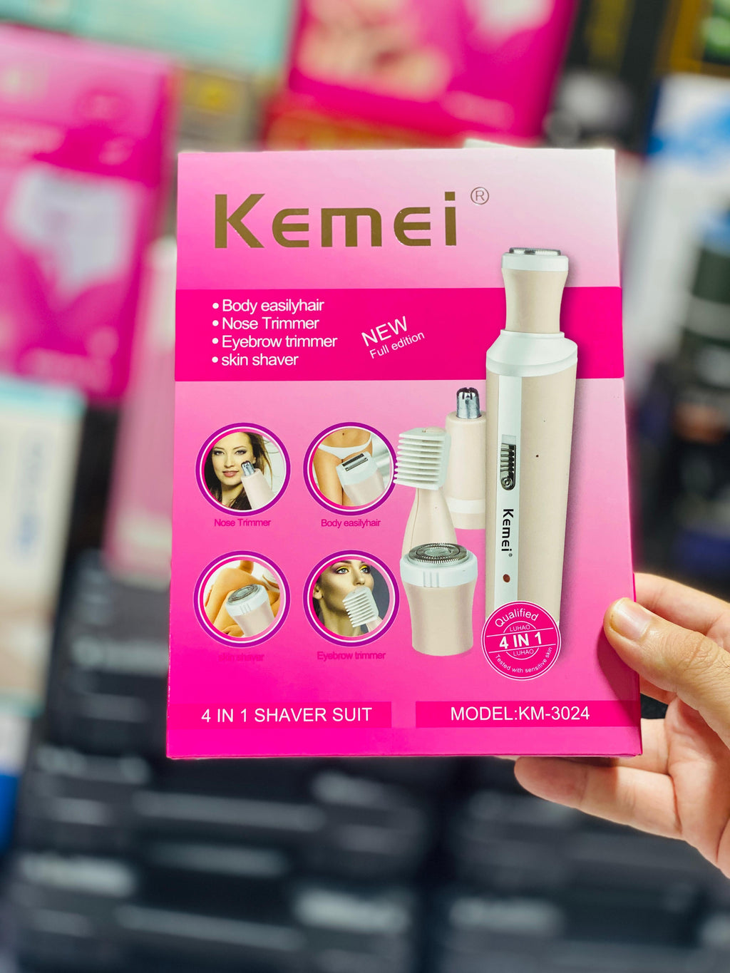 Kemei 4 In 1 Rechargeable Hair Remover Shaver Ladies Epilator – Km-3024