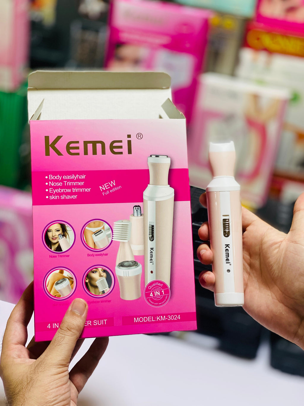 Kemei 4 In 1 Rechargeable Hair Remover Shaver Ladies Epilator – Km-3024