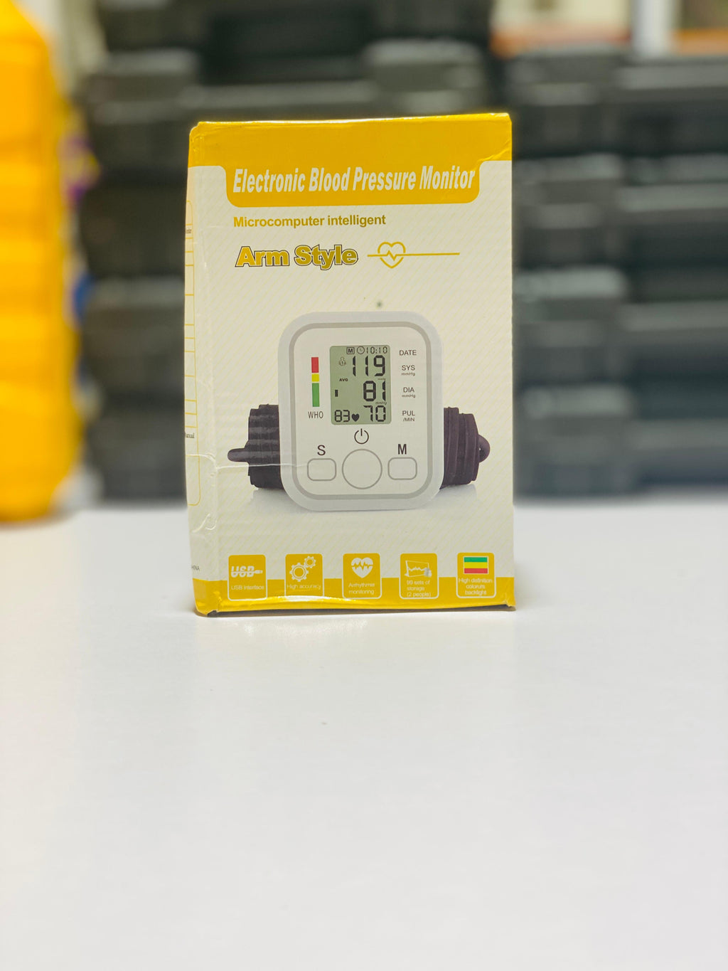 Yellow  Electronic Blood Pressure Monitor 6V-DC