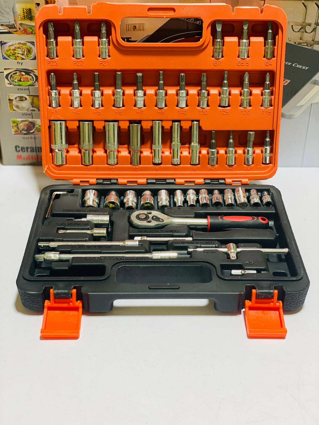 53 pcs Heavy Duty Tool Box Set for Home and Shop - Toolkit