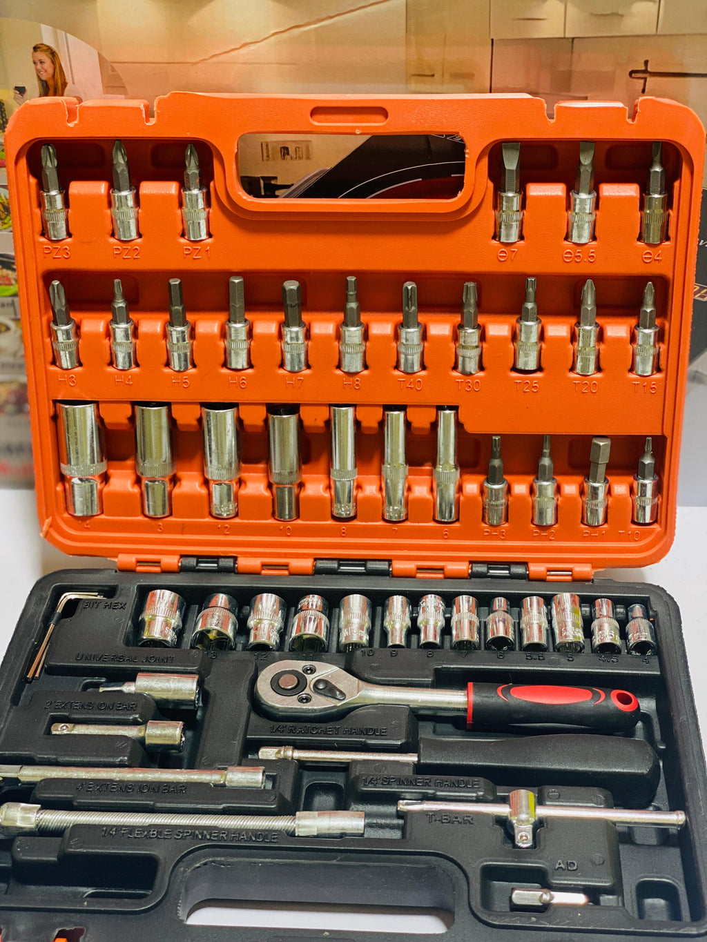 53 pcs Heavy Duty Tool Box Set for Home and Shop - Toolkit