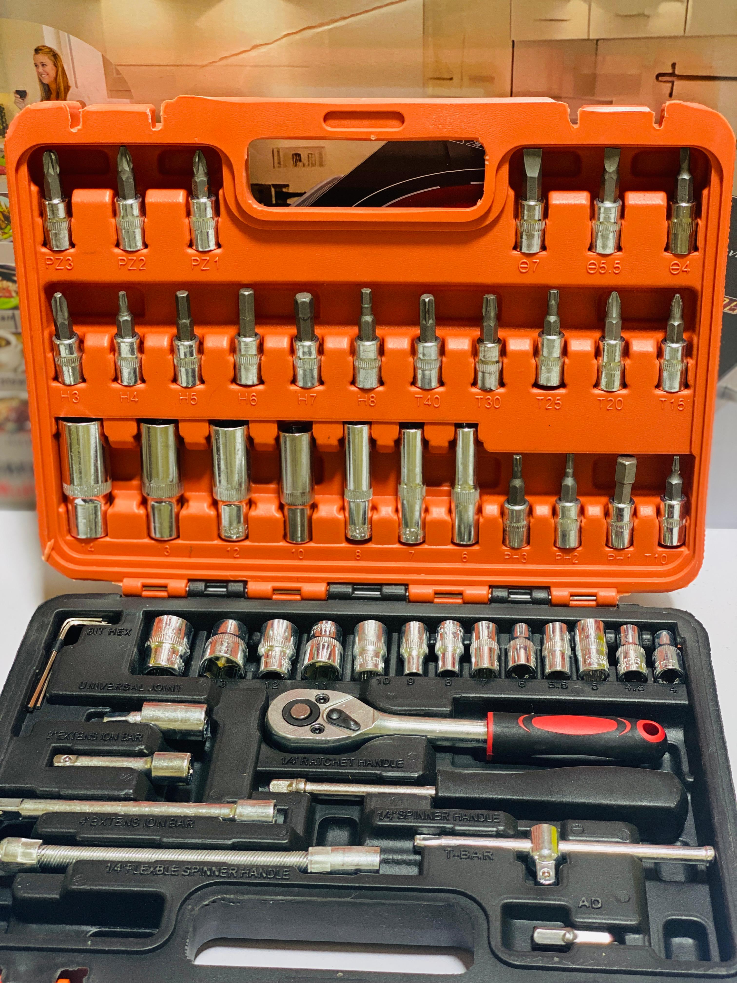 53 pcs Heavy Duty Tool Box Set for Home and Shop - Toolkit