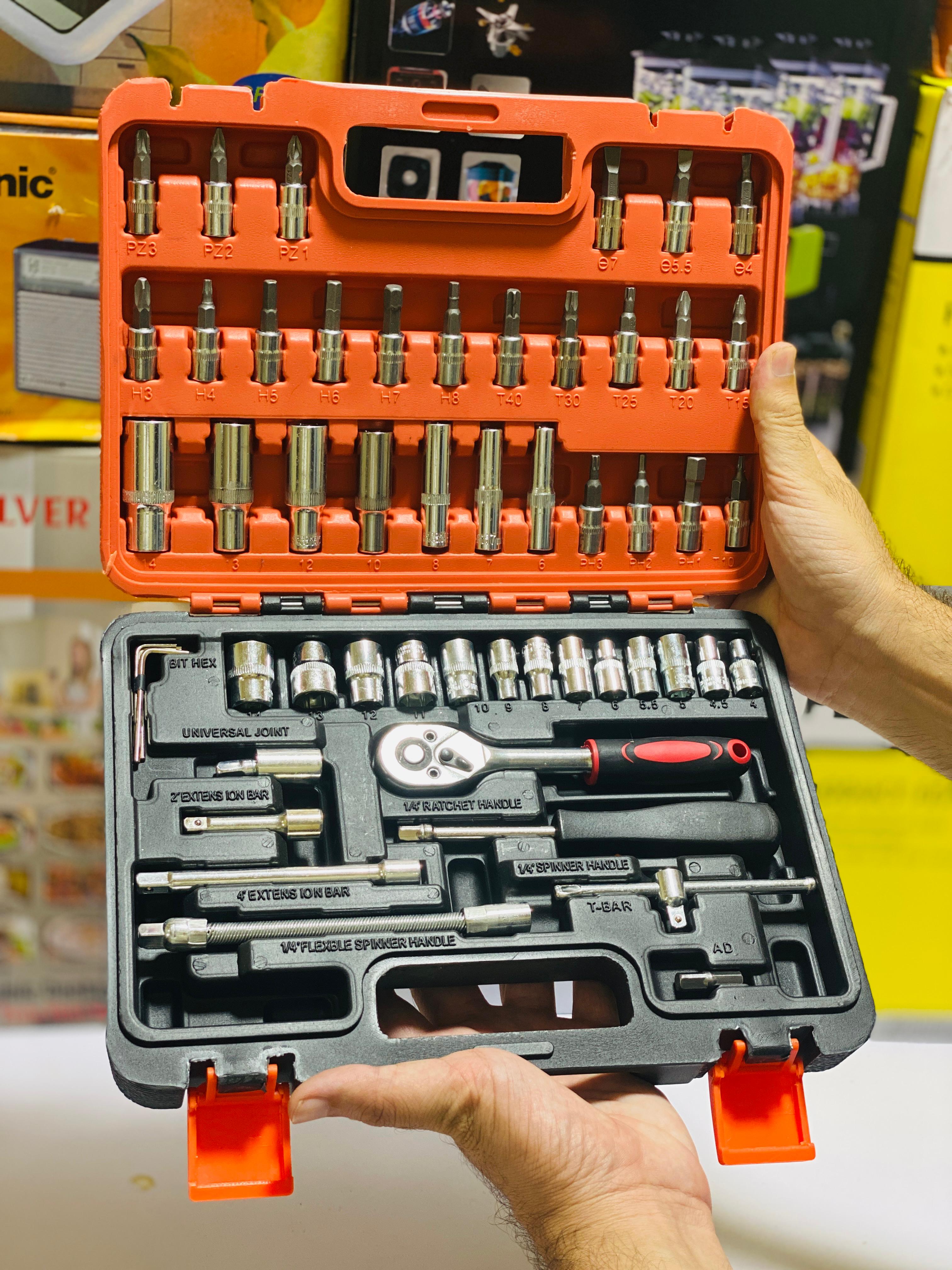 53 pcs Heavy Duty Tool Box Set for Home and Shop - Toolkit