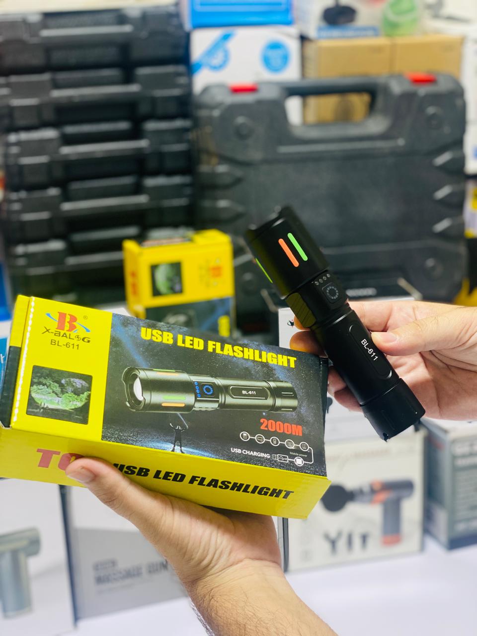 2 KM Range Torch | 8800 MAh Battery | Rechargeable Type C