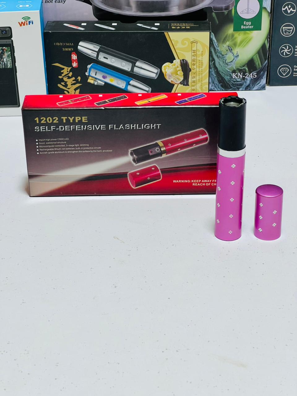 Portable High Voltage Women Electric Lipstick Strong Power Self Defence Flashlight Torch