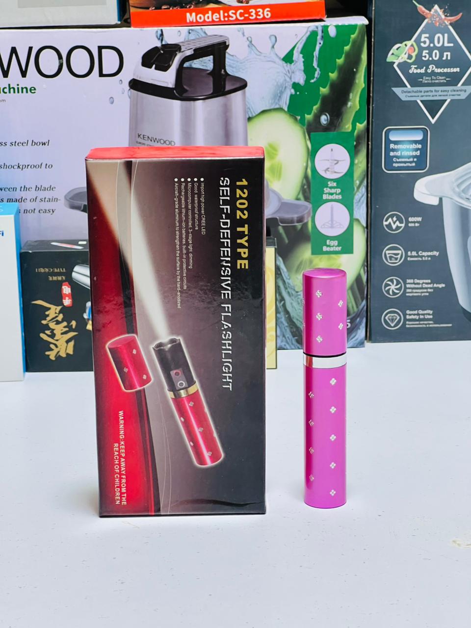 Portable High Voltage Women Electric Lipstick Strong Power Self Defence Flashlight Torch