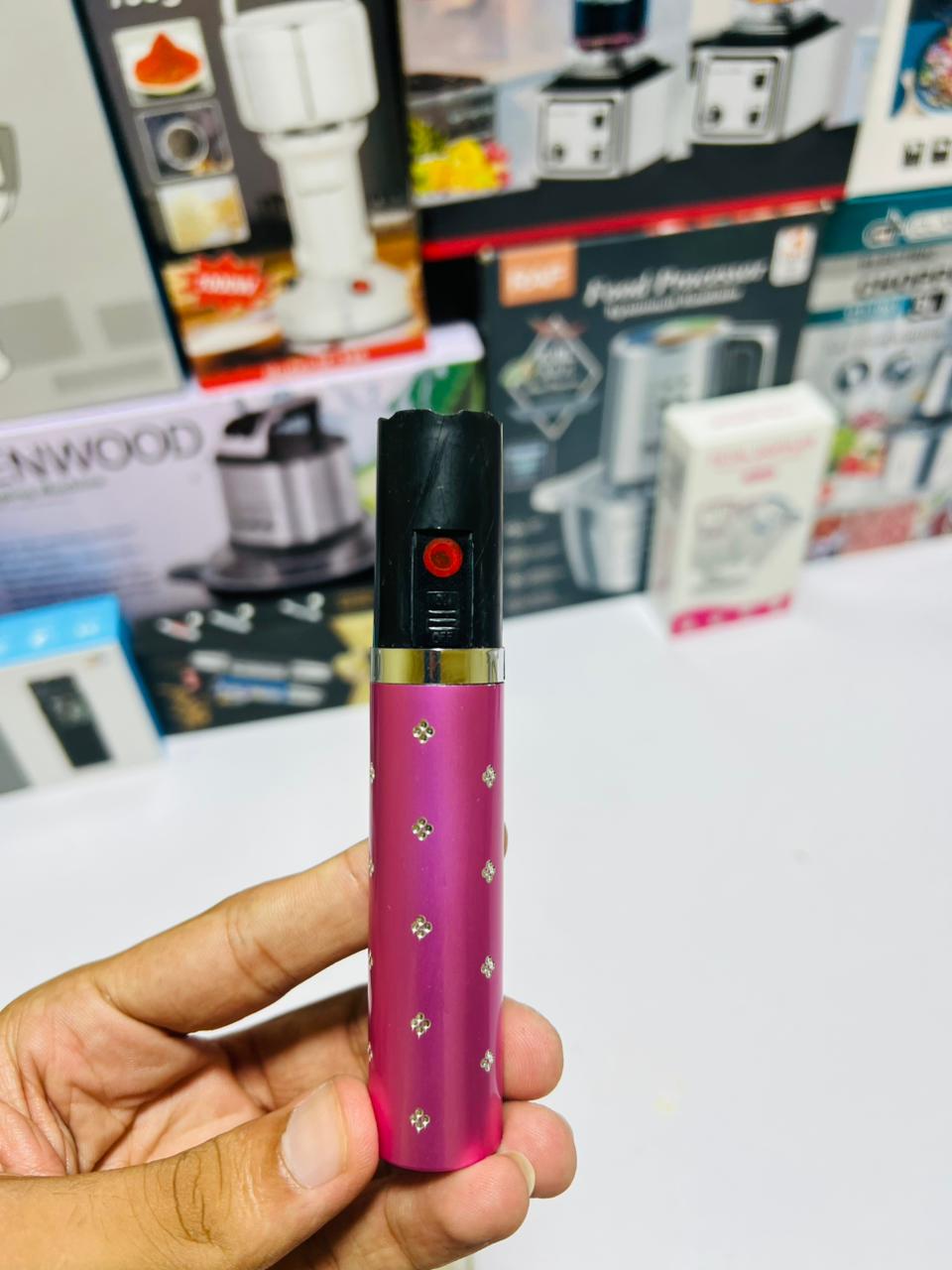 Portable High Voltage Women Electric Lipstick Strong Power Self Defence Flashlight Torch