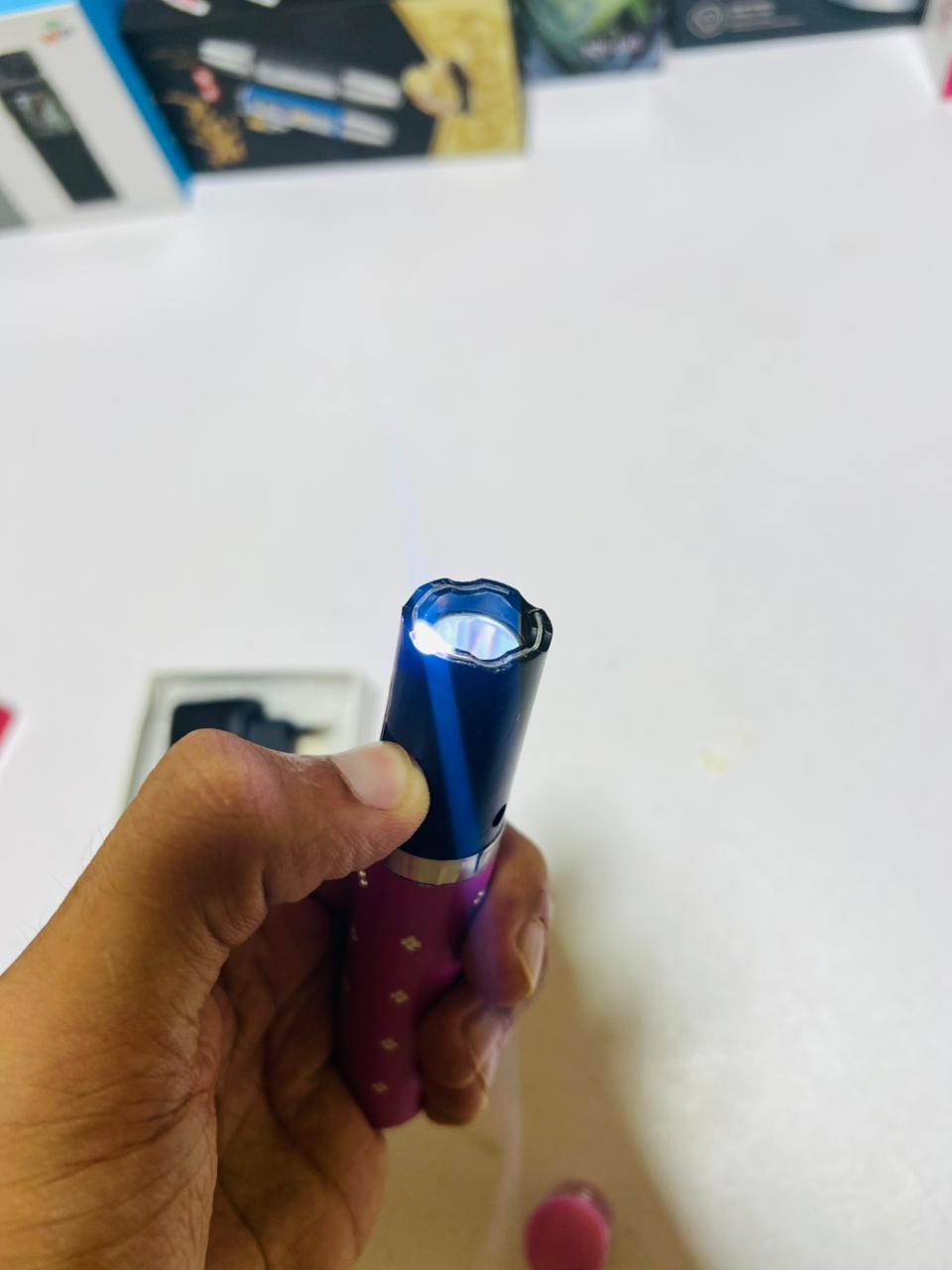 Portable High Voltage Women Electric Lipstick Strong Power Self Defence Flashlight Torch