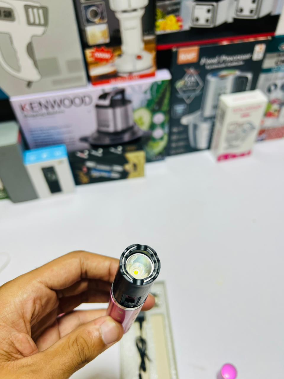 Portable High Voltage Women Electric Lipstick Strong Power Self Defence Flashlight Torch
