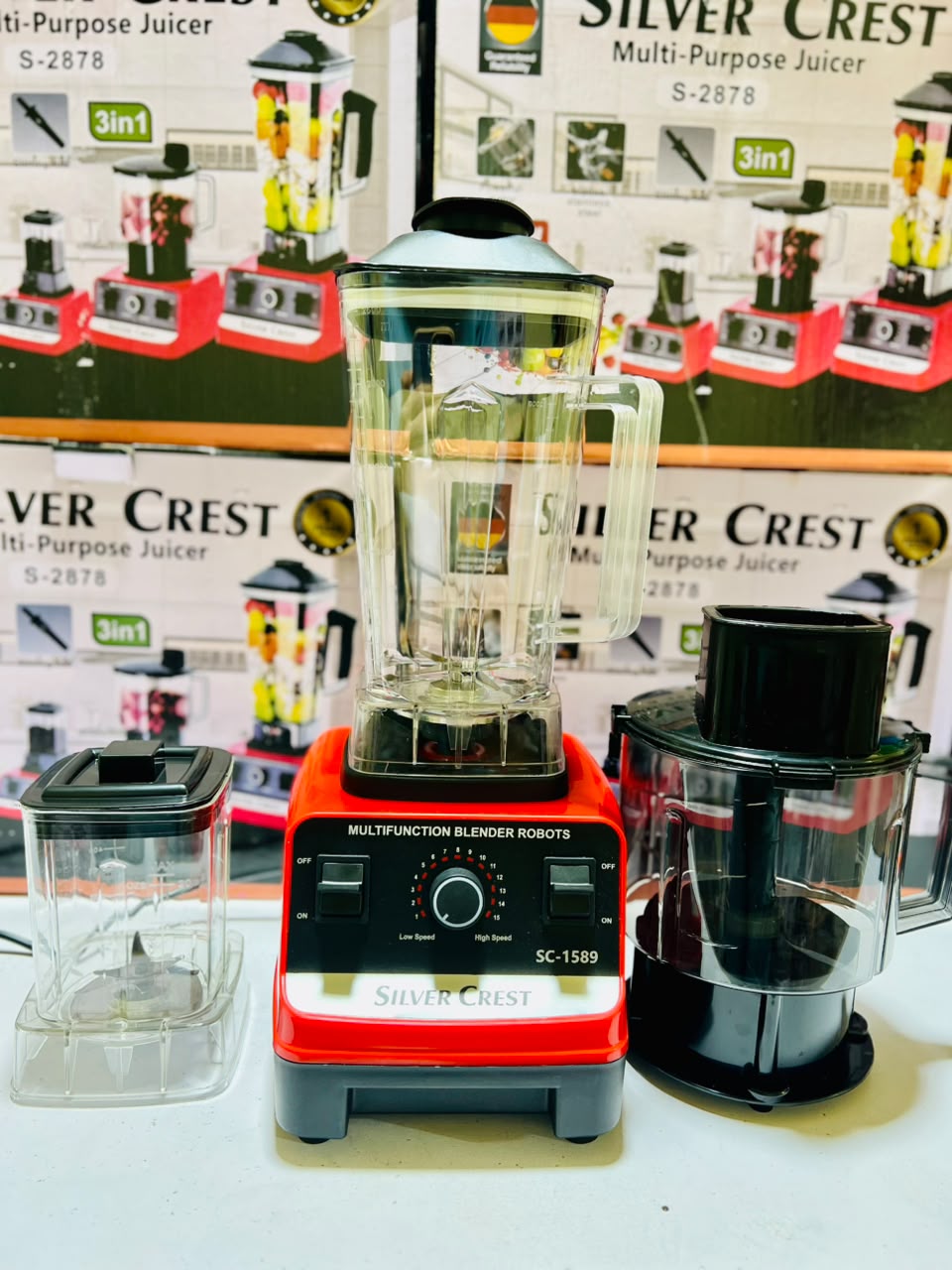 Silver Crest 3 in 1 Juicer Blender | Juicer | Grinder | Chopper With 3 plug Switch and 1 year warranty