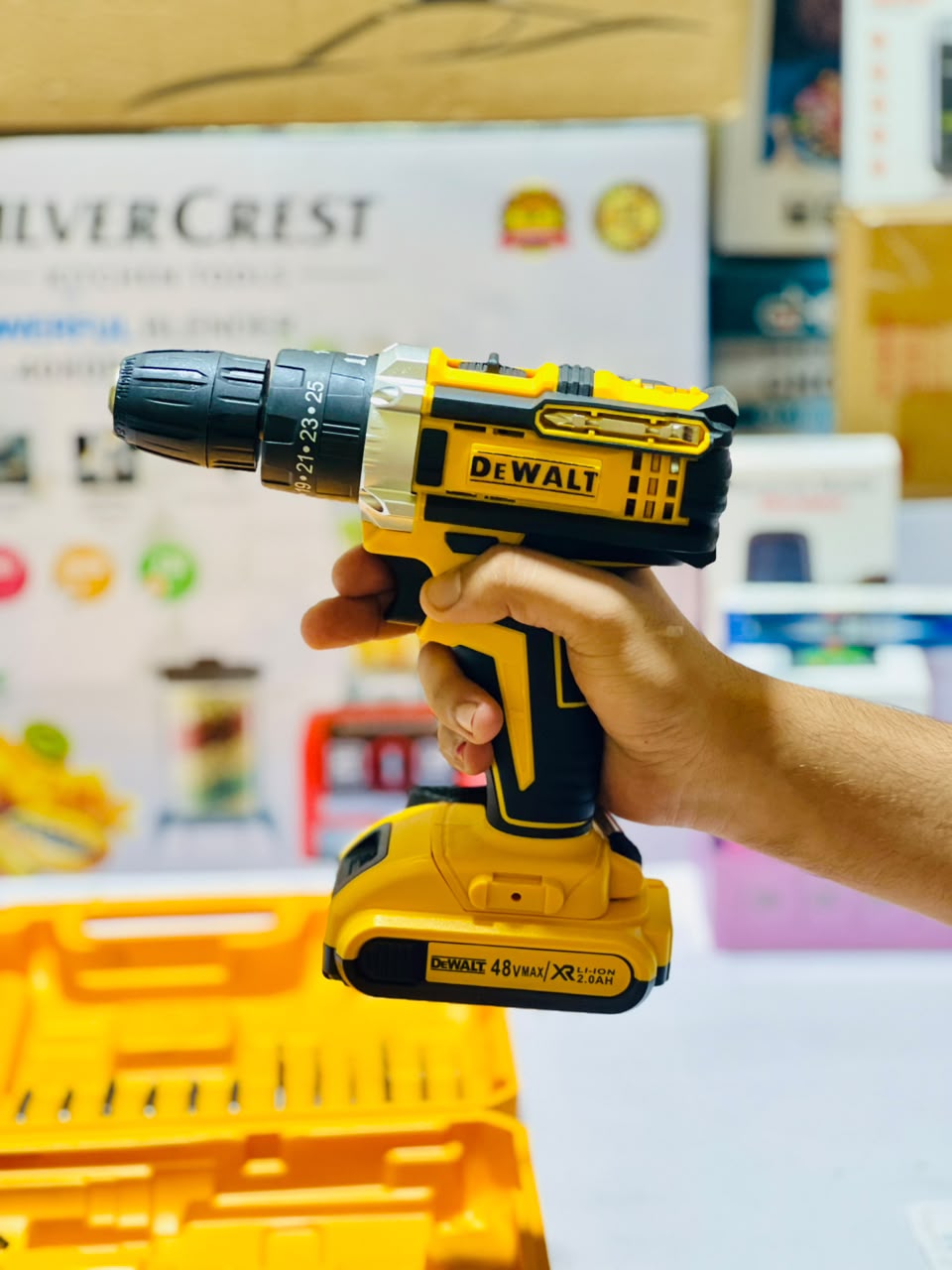 Dewalt 48V Drill Machine Rechargeable | 2 Batteries | Drill bits + Screwdriver Heads | lithium Battery