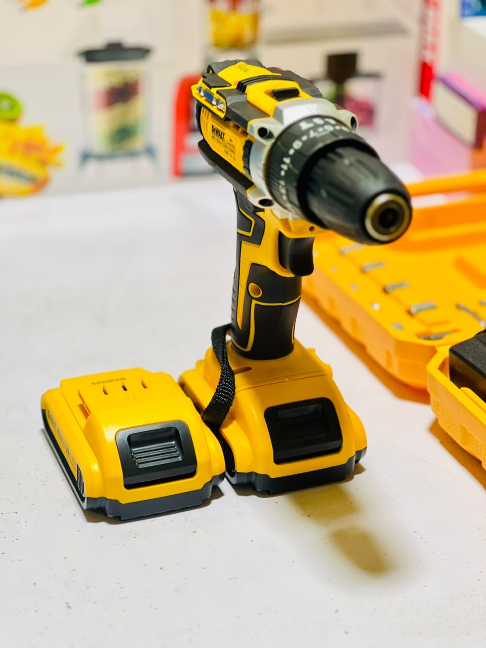 Dewalt 48V Drill Machine Rechargeable | 2 Batteries | Drill bits + Screwdriver Heads | lithium Battery