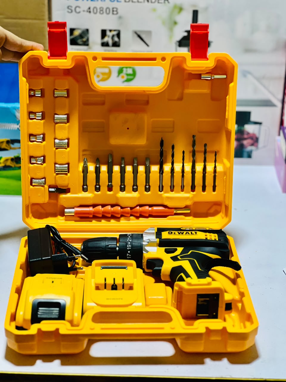 Dewalt 48V Drill Machine Rechargeable | 2 Batteries | Drill bits + Screwdriver Heads | lithium Battery