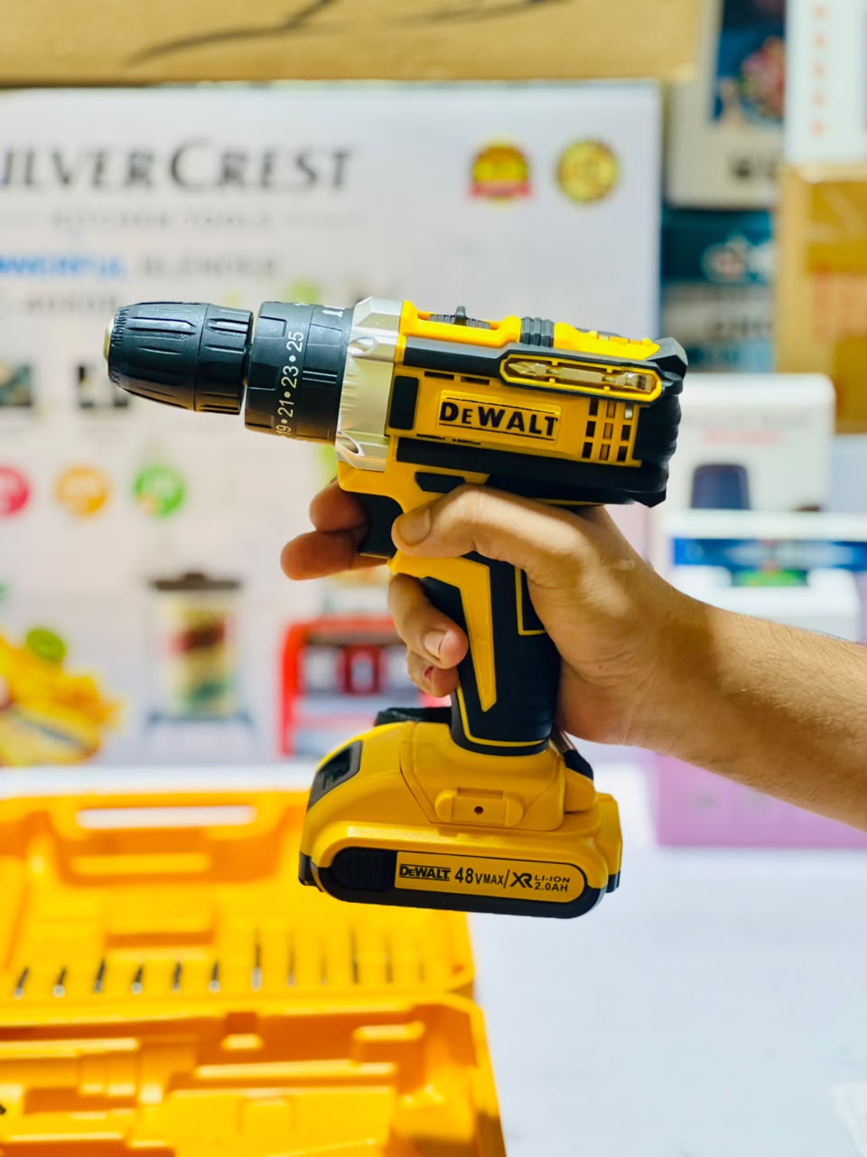 Dewalt 48V Drill Machine Rechargeable | 2 Batteries | Drill bits + Screwdriver Heads | lithium Battery