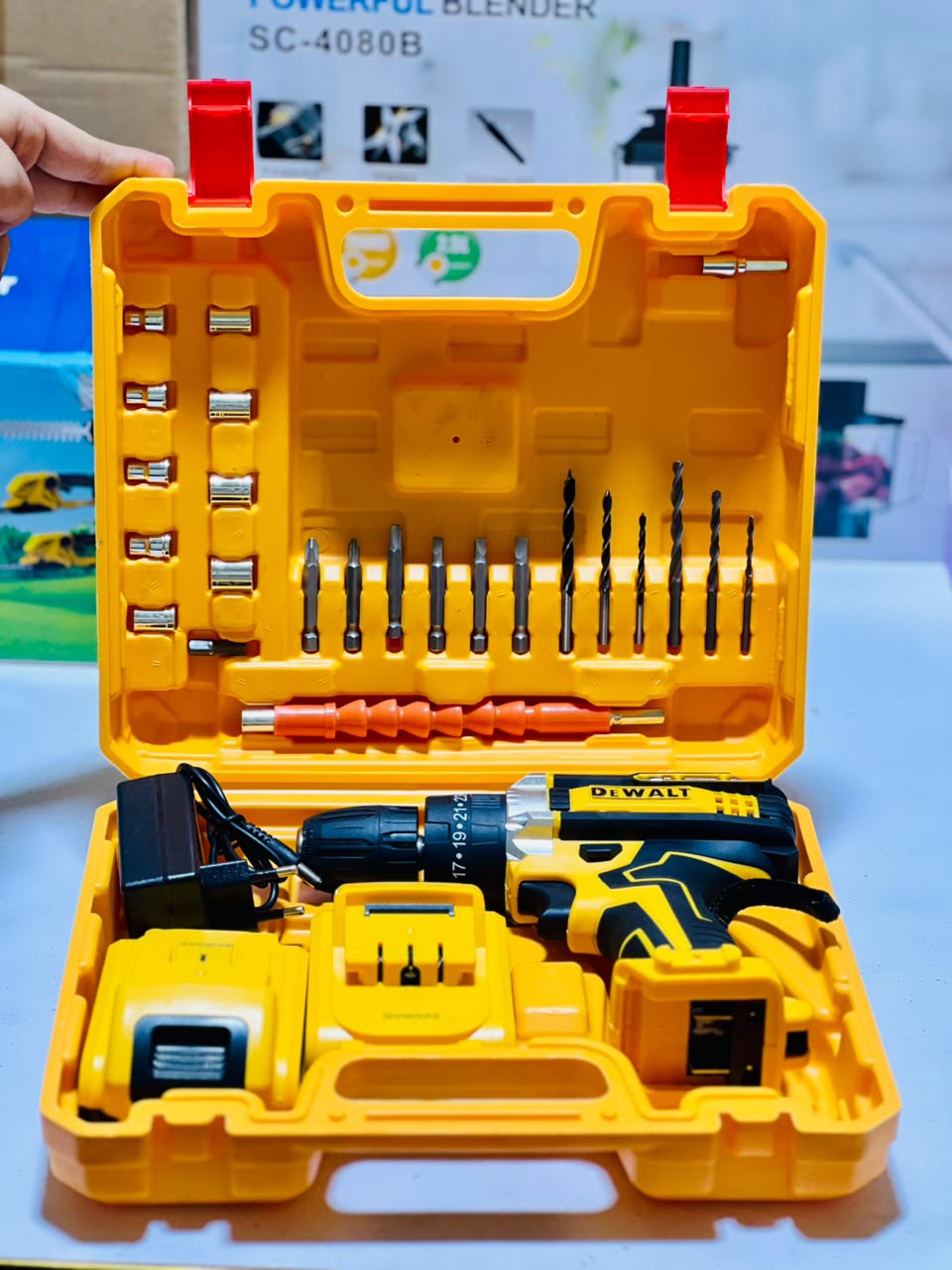 Dewalt 48V Drill Machine Rechargeable | 2 Batteries | Drill bits + Screwdriver Heads | lithium Battery