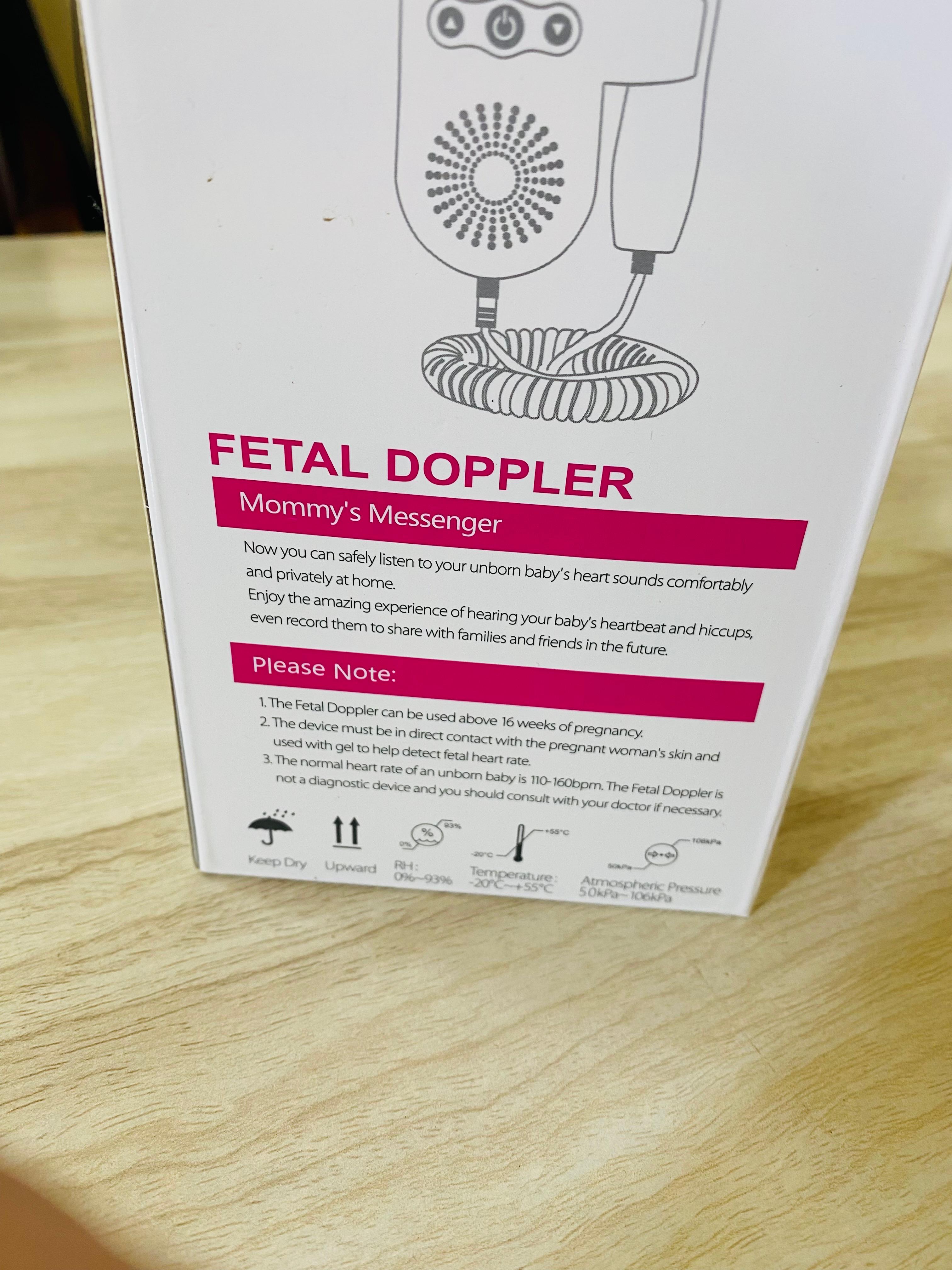Fetal Doppler Heart Rate Monitor For Home Sonar Pregnancy Baby Heartbeat Meter No Radiation 3.0MHz LCD Display