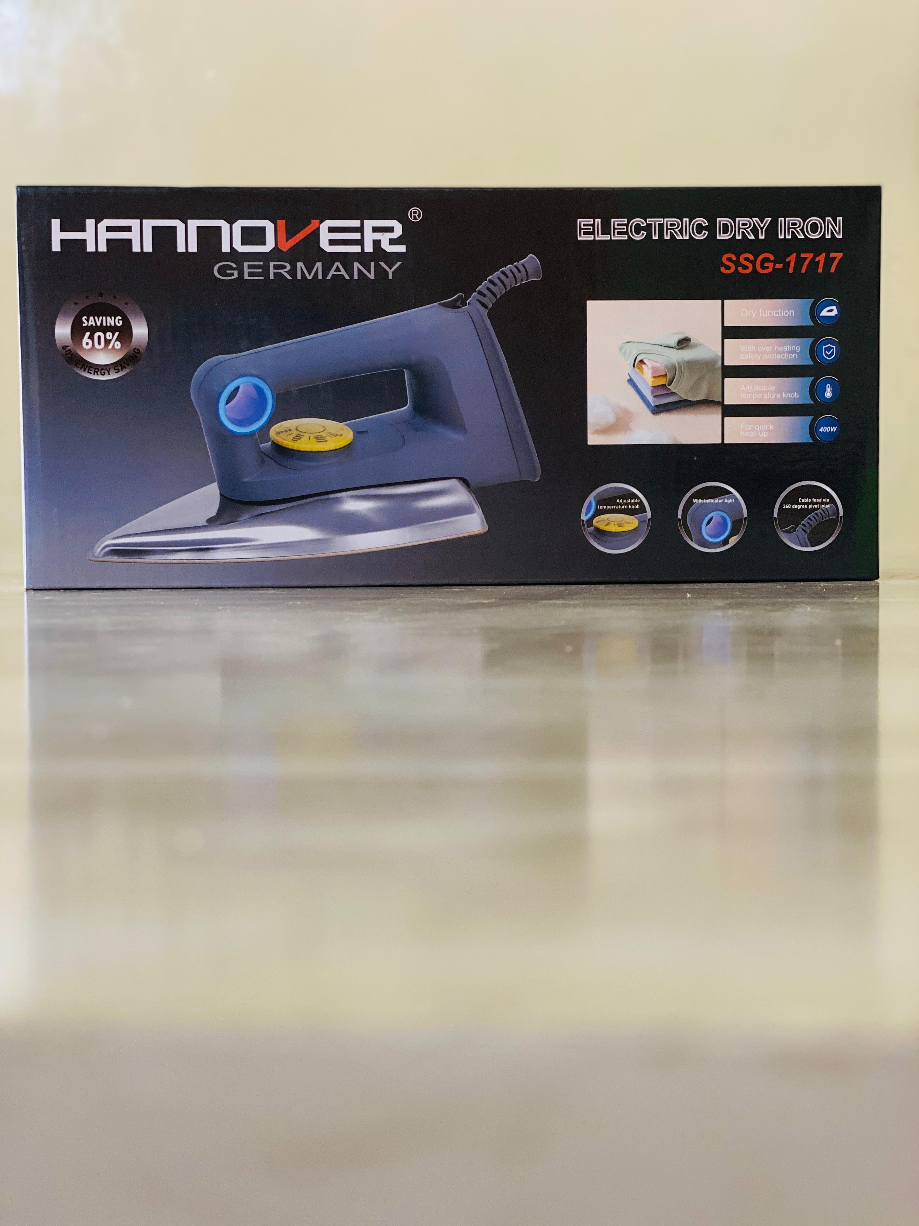 Hannover Germany Electric Dry Iron – 400W | Lightweight & Efficient SSG-1717