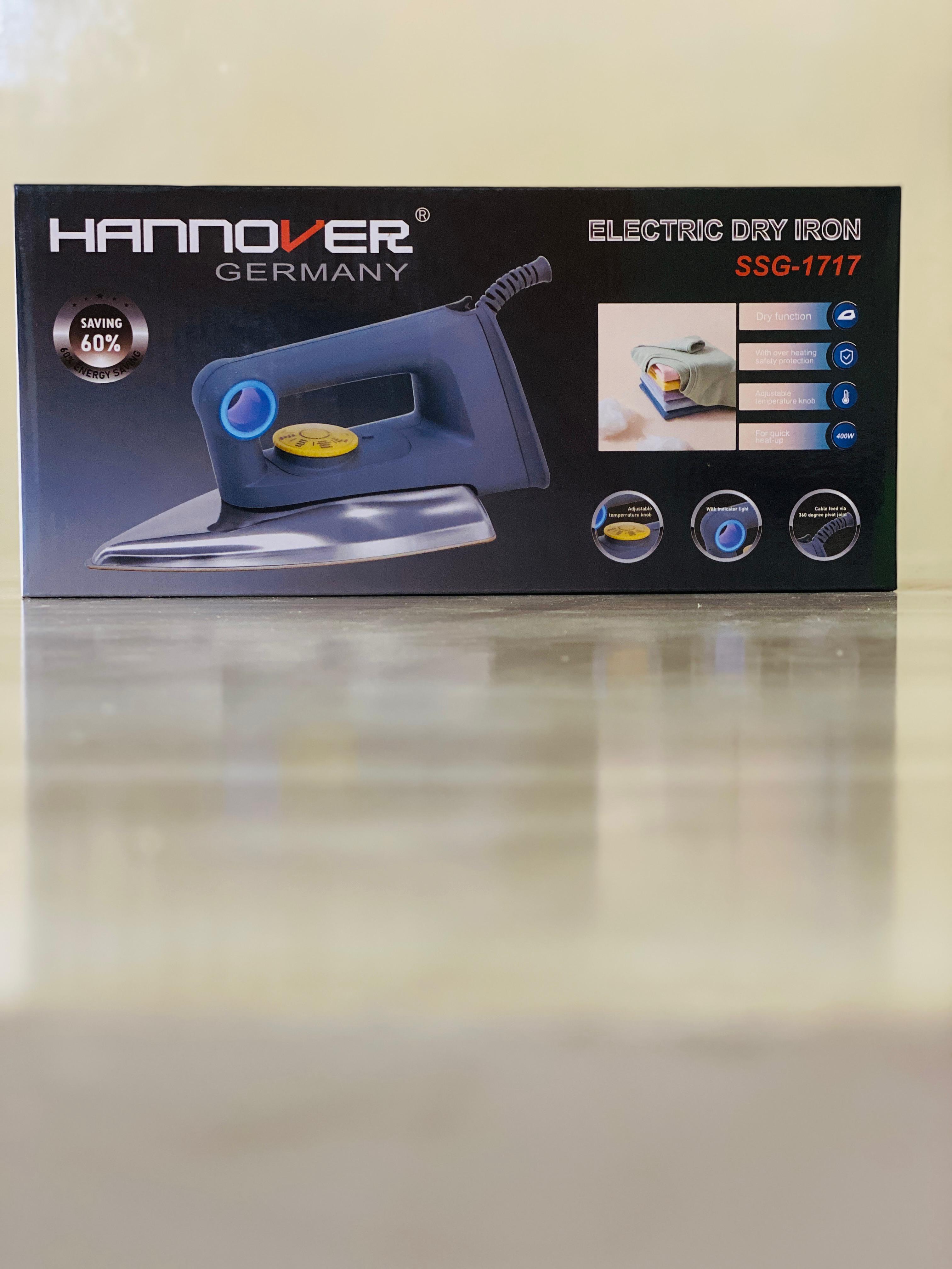 Hannover Germany Electric Dry Iron – 400W | Lightweight & Efficient SSG-1717