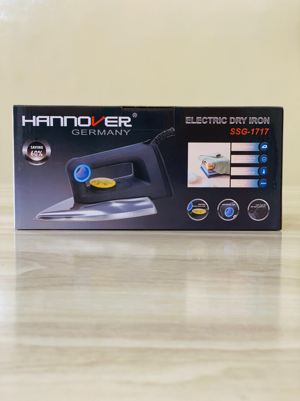 Hannover Germany Electric Dry Iron – 400W | Lightweight & Efficient SSG-1717