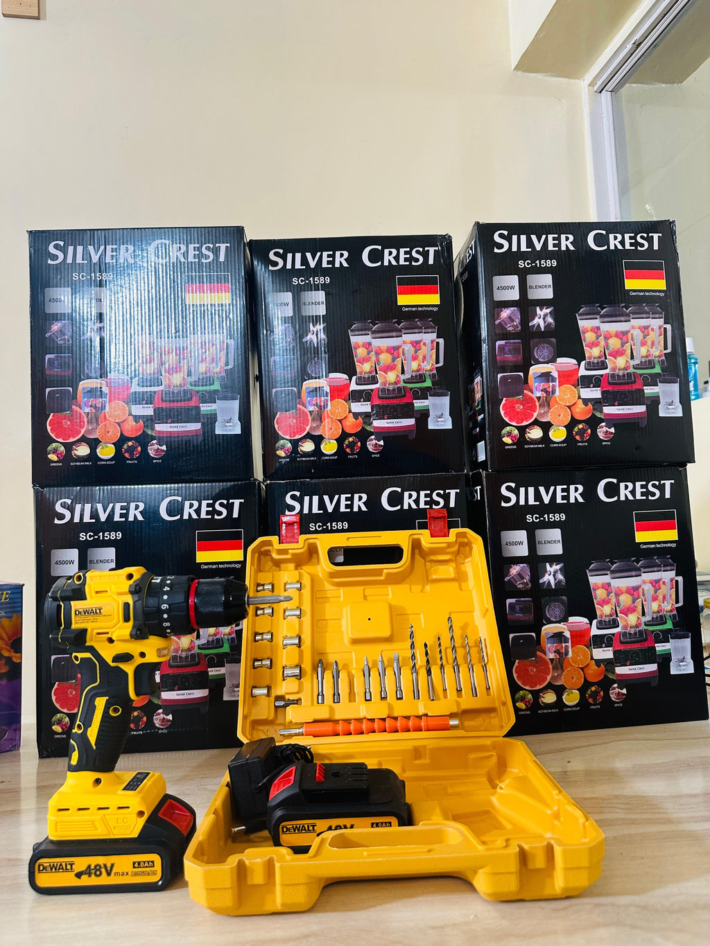100% Original BRUSHLESS DEWALT 36V XR  Drill Machine – Dual Battery & Full Toolkit