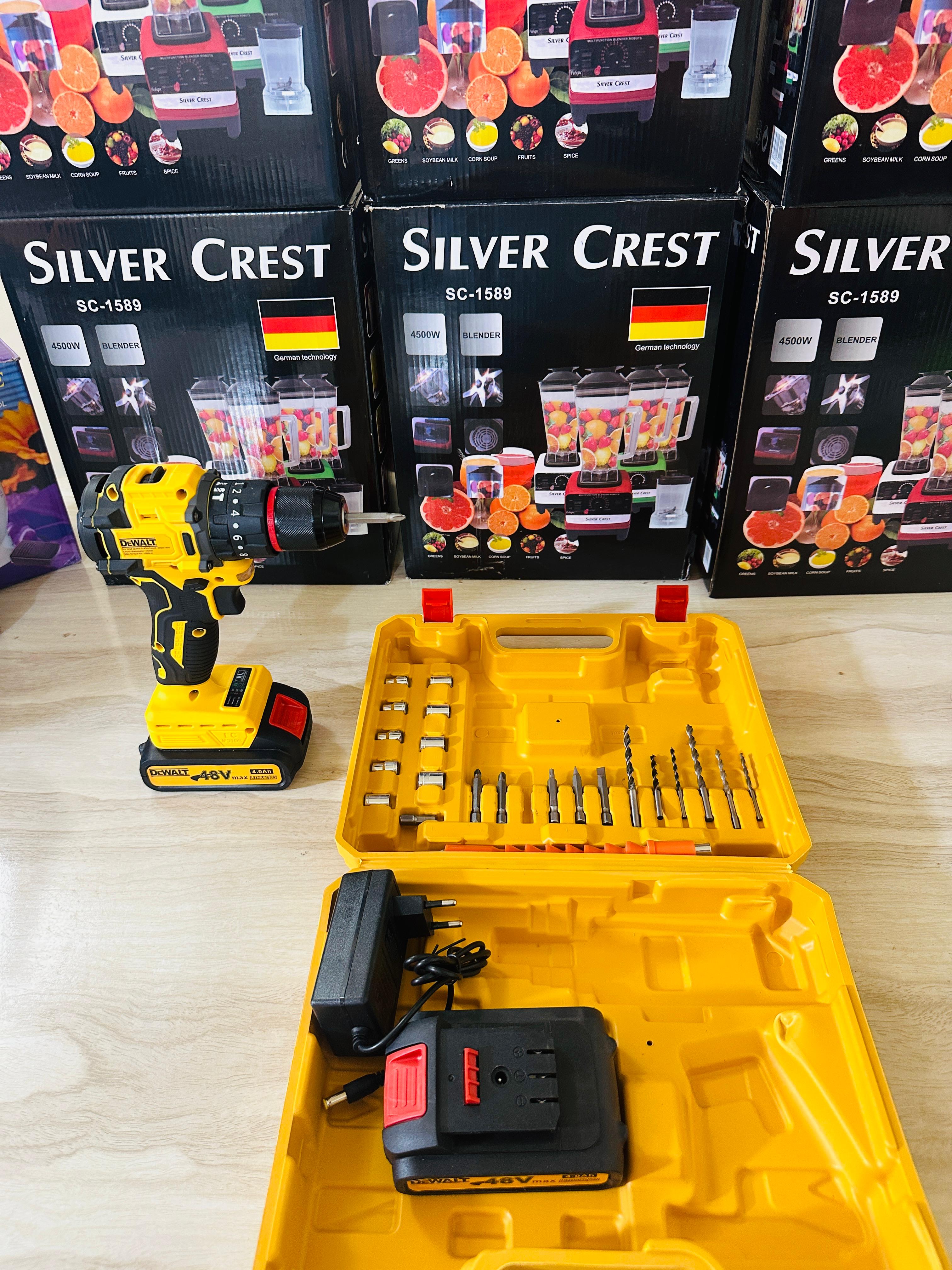 100% Original BRUSHLESS DEWALT 36V XR  Drill Machine – Dual Battery & Full Toolkit