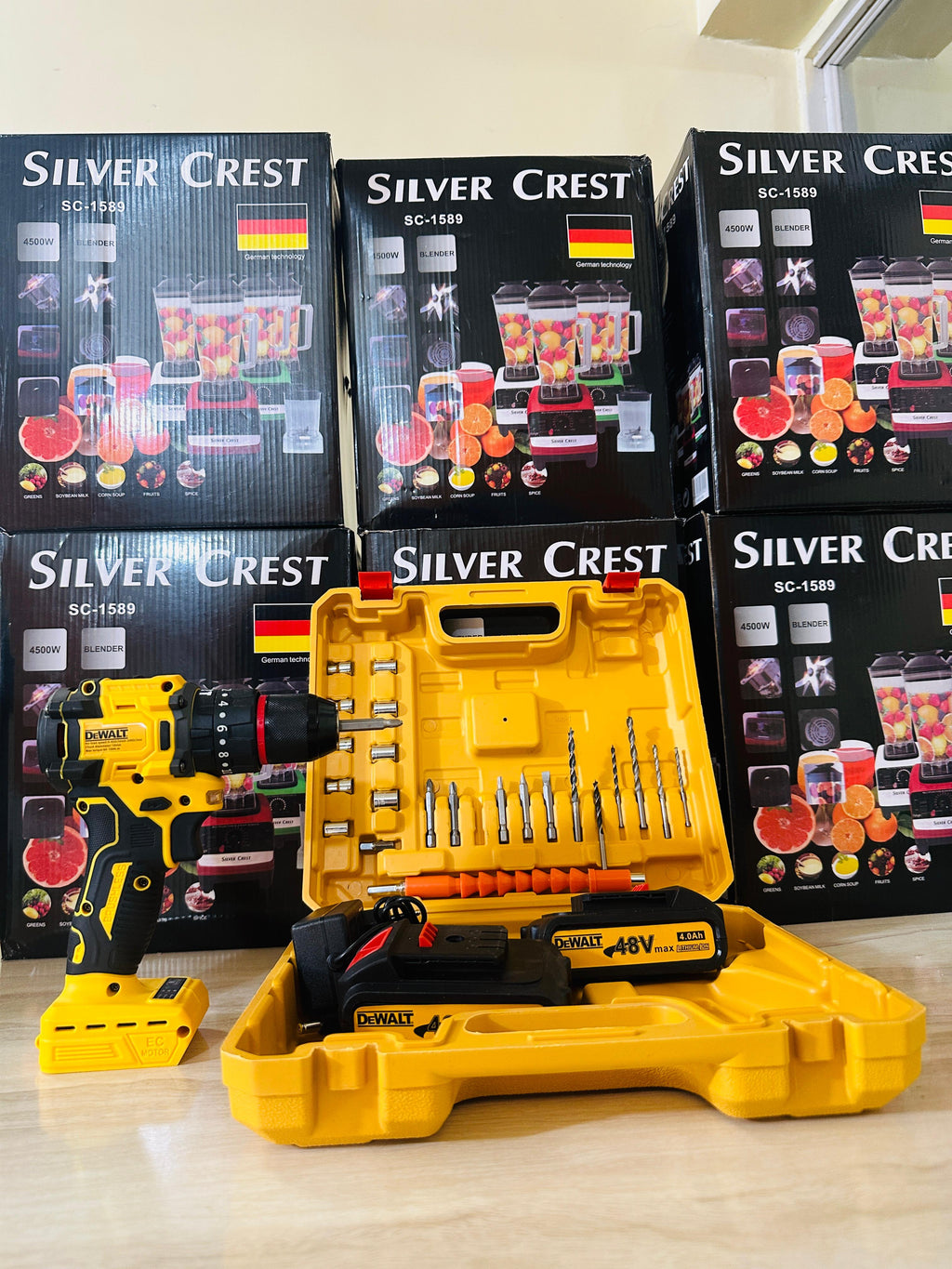 100% Original BRUSHLESS DEWALT 36V XR  Drill Machine – Dual Battery & Full Toolkit