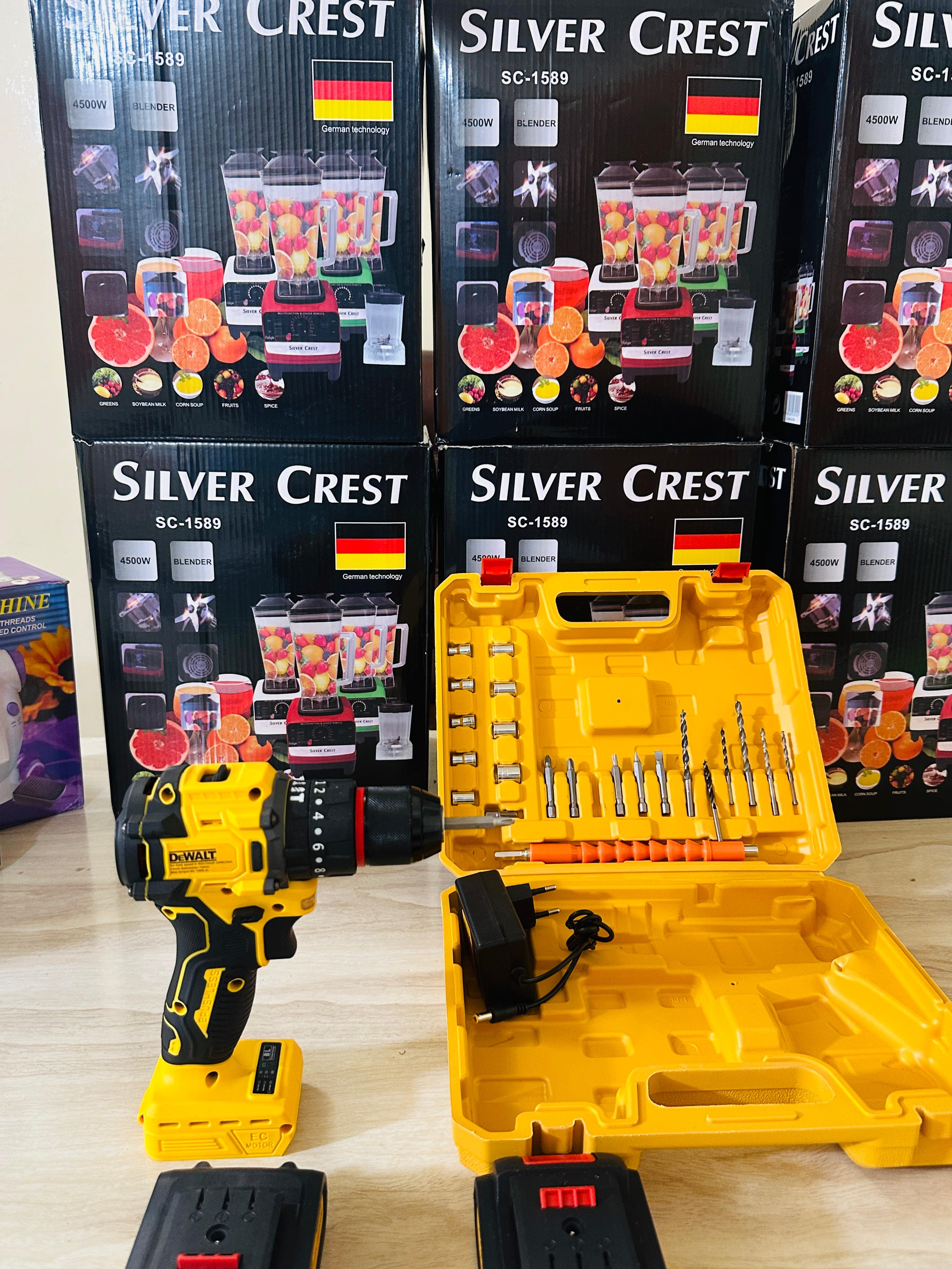 100% Original BRUSHLESS DEWALT 36V XR  Drill Machine – Dual Battery & Full Toolkit