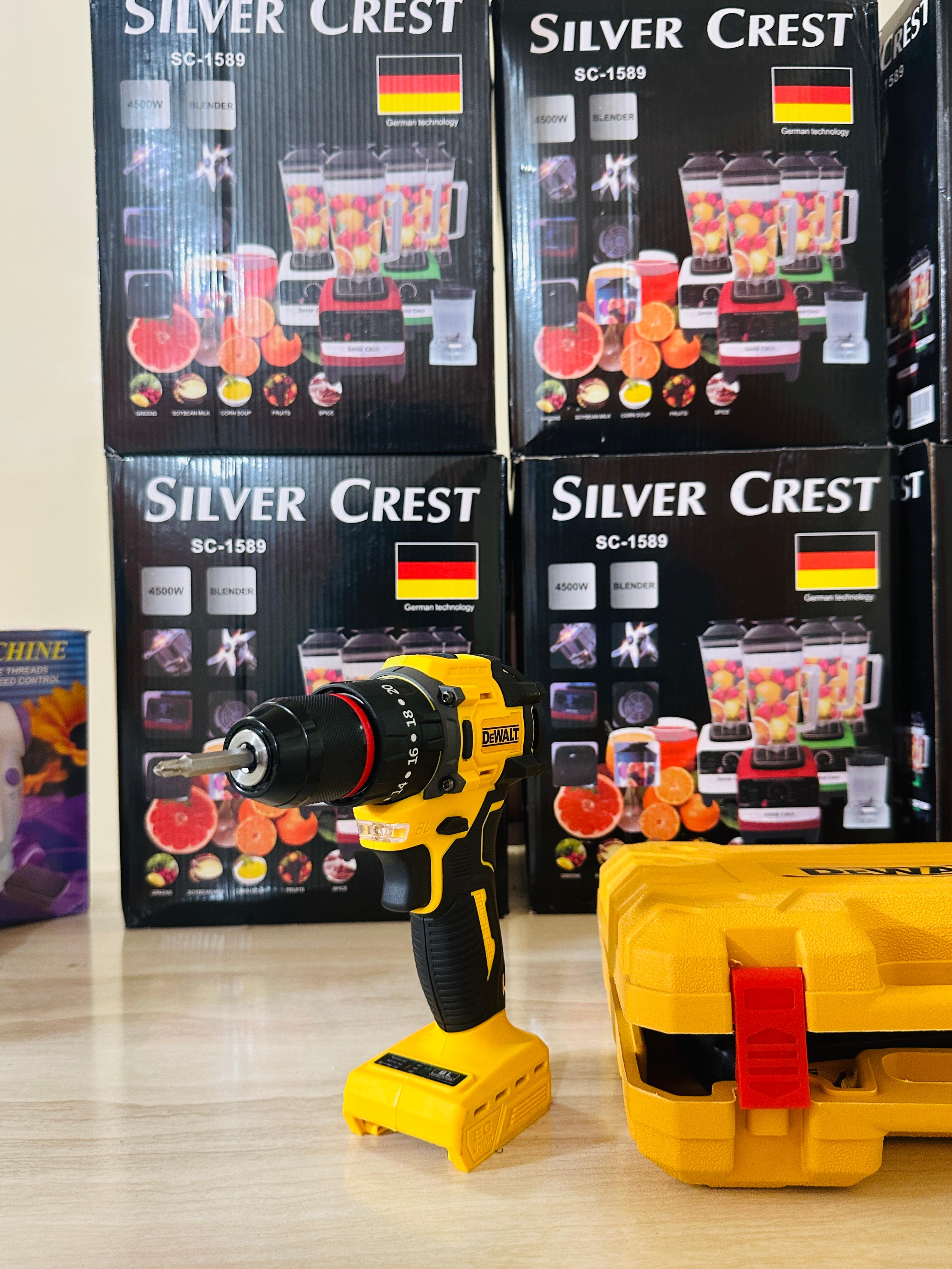 100% Original BRUSHLESS DEWALT 36V XR  Drill Machine – Dual Battery & Full Toolkit