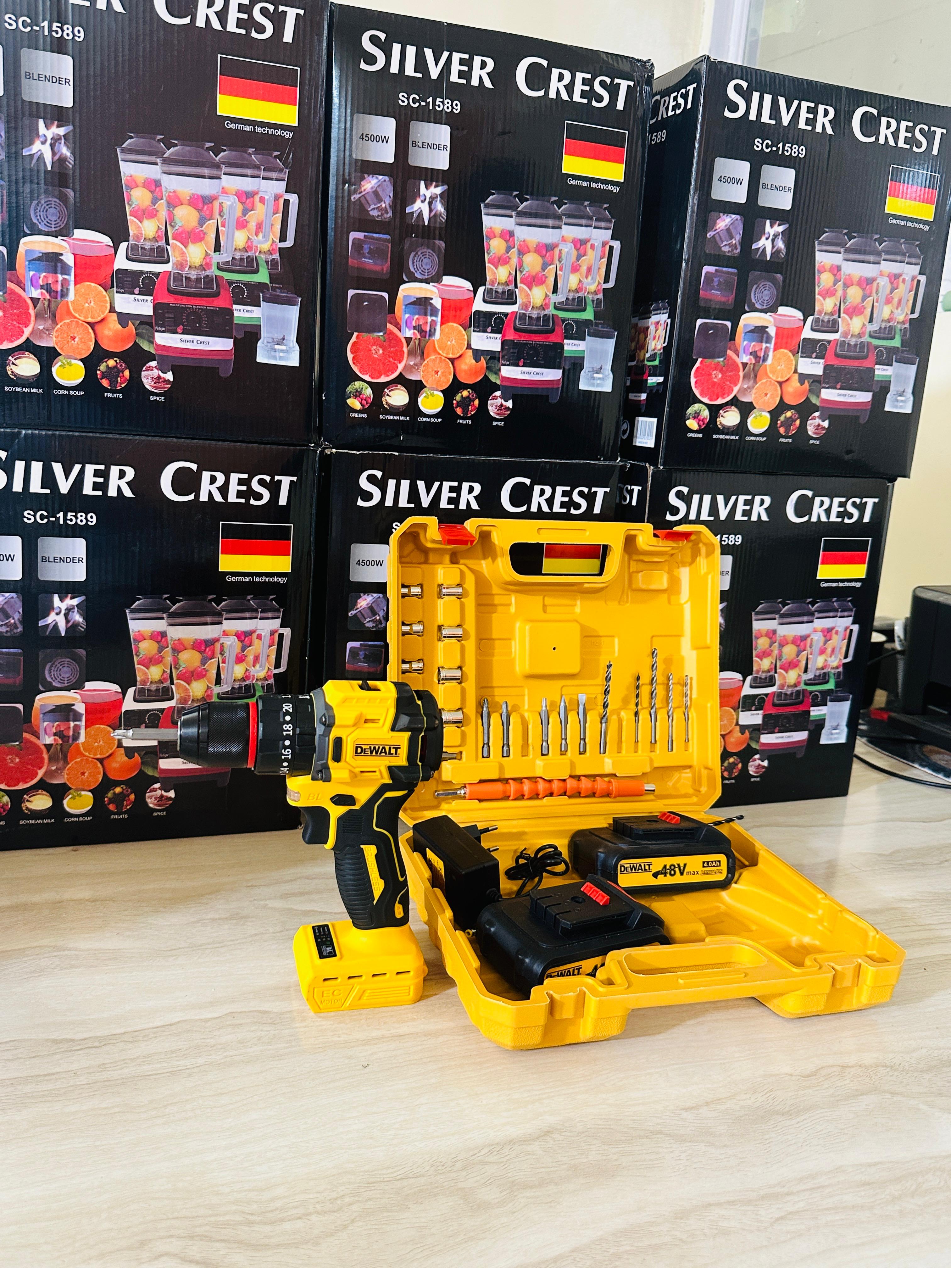 100% Original BRUSHLESS DEWALT 36V XR  Drill Machine – Dual Battery & Full Toolkit