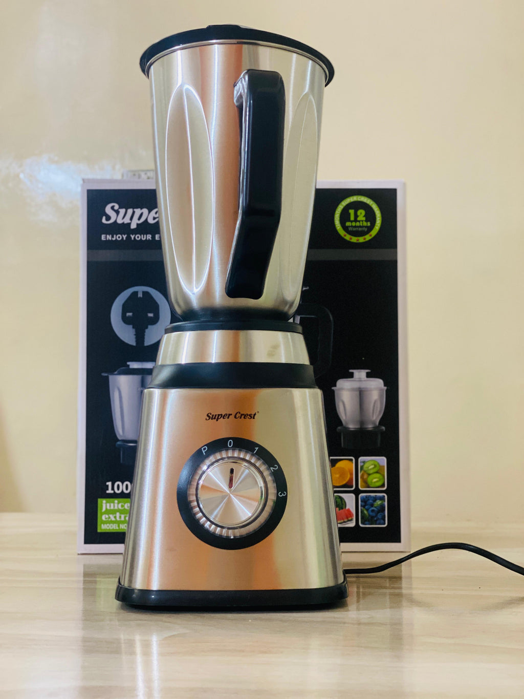 Super Crest Germany Full Steel Body 3-in-1 Electric Juicer, Chopper and Grinder Machine Heavy Duty SCT-8031