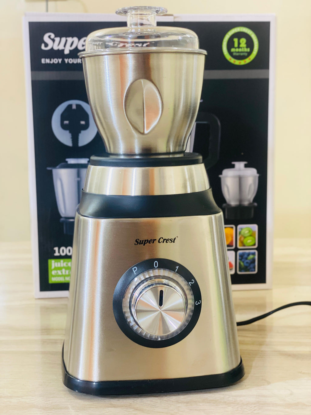 Super Crest Germany Full Steel Body 3-in-1 Electric Juicer, Chopper and Grinder Machine Heavy Duty SCT-8031