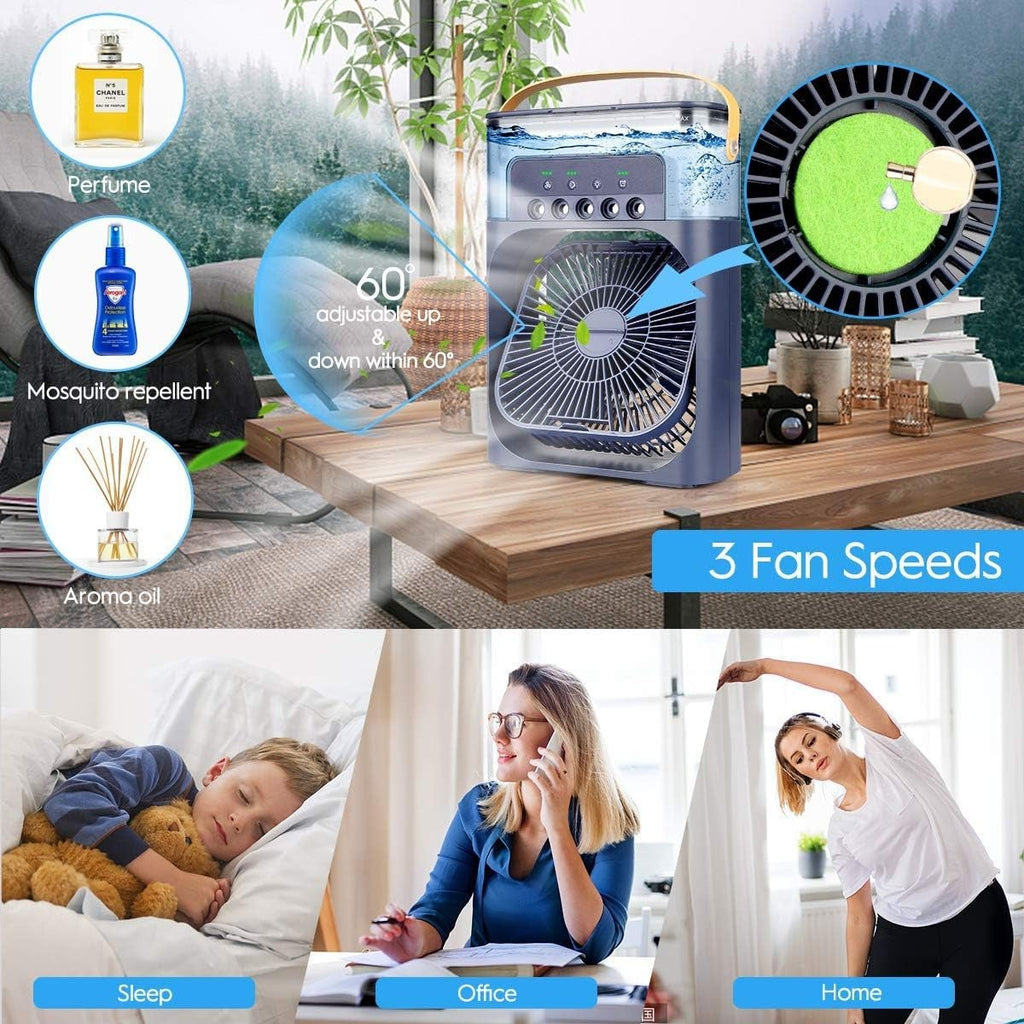 4 In 1 Fan Air Cooler with Humidifier & Night Light | Mist Fan