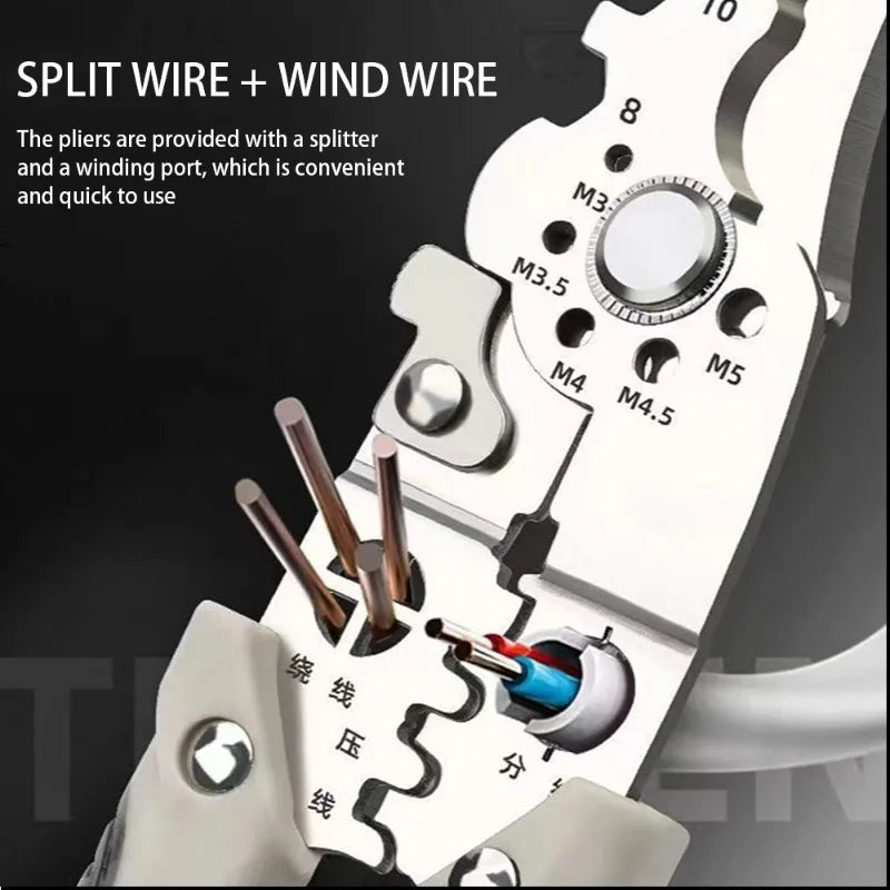 16 in 1 Electrician Pliers Multifunctional Needle Nose Pliers for Wire Stripping Cable Cutters Terminal Crimping Hand Tools