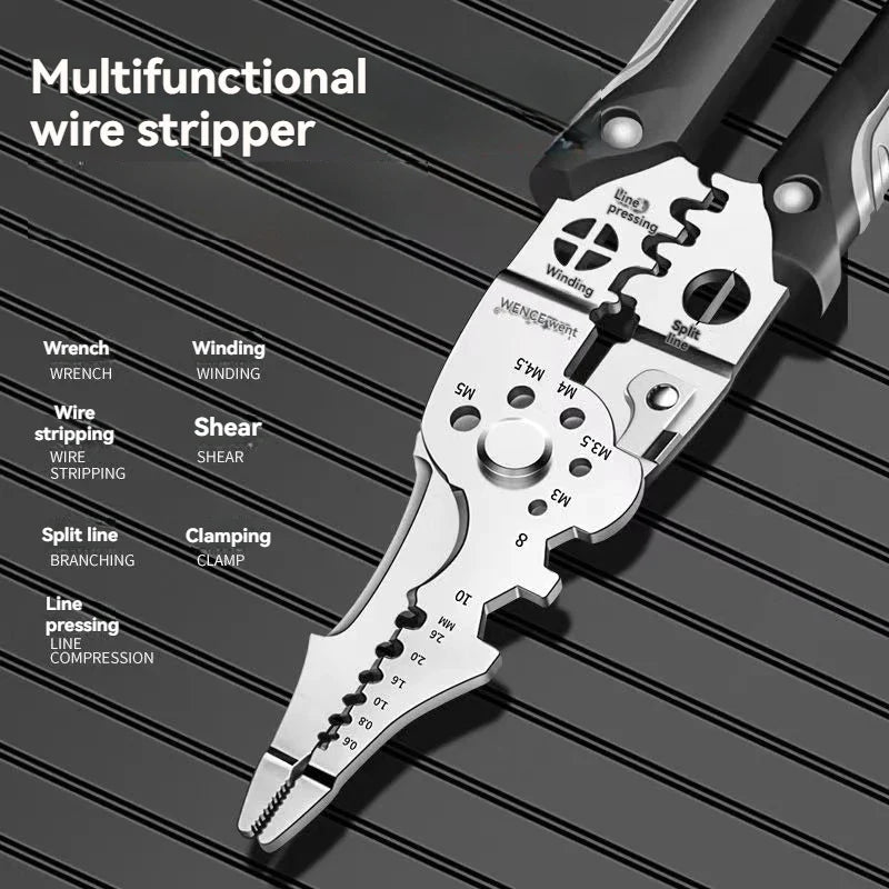 16 in 1 Electrician Pliers Multifunctional Needle Nose Pliers for Wire Stripping Cable Cutters Terminal Crimping Hand Tools